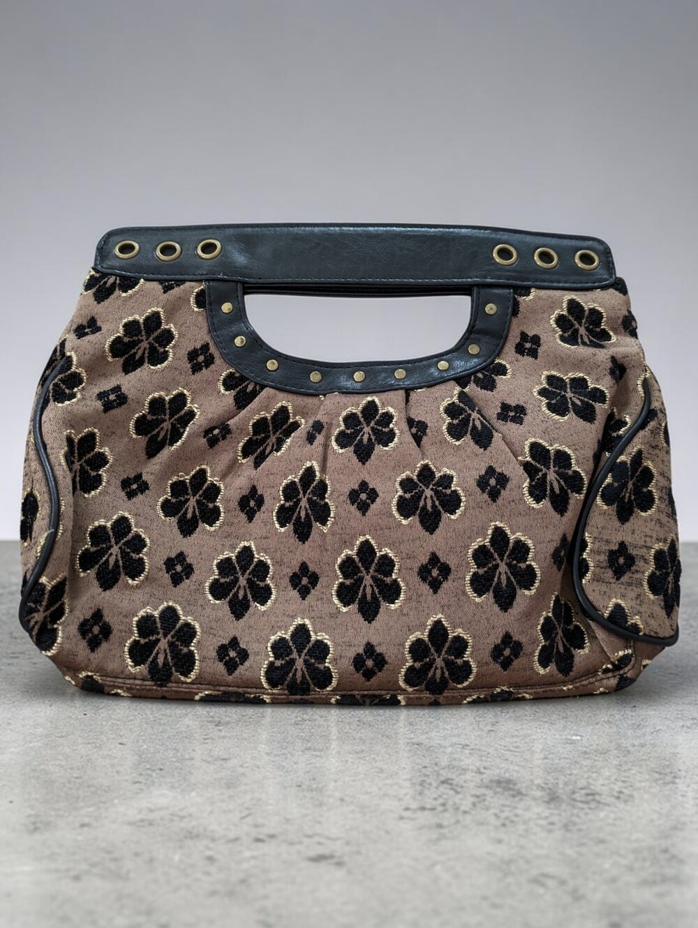 apt 9 Black Tan Hand Bag Purse Studded Y2K Small / Medium